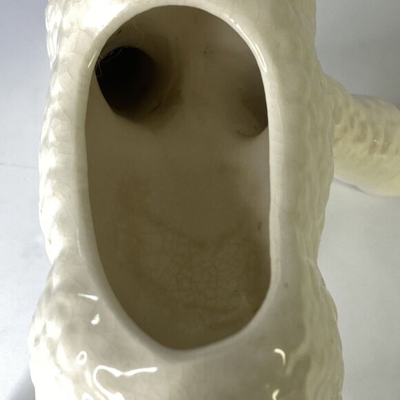 Vintage 8" Ceramic Lamb Planter Long Legs USA Nursery Decor Kitschy Rosy Cheeks - Picture 9 of 12